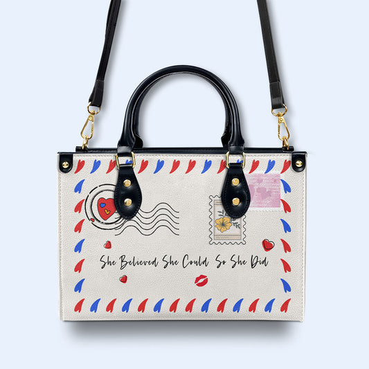 Ella creyó que podía y lo hizo - Bolso de mano de cuero personalizado - MM52