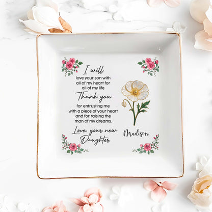 Love your son with all my heart, Roses Ceramic Dish