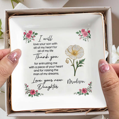 Love your son with all my heart, Roses Ceramic Dish