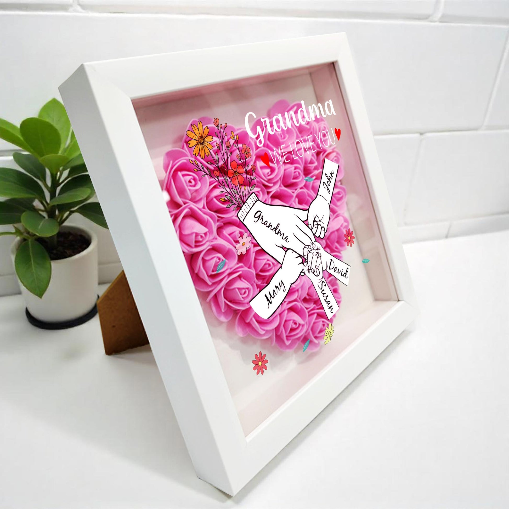 Grandma, We Love You, Flowers and Hands