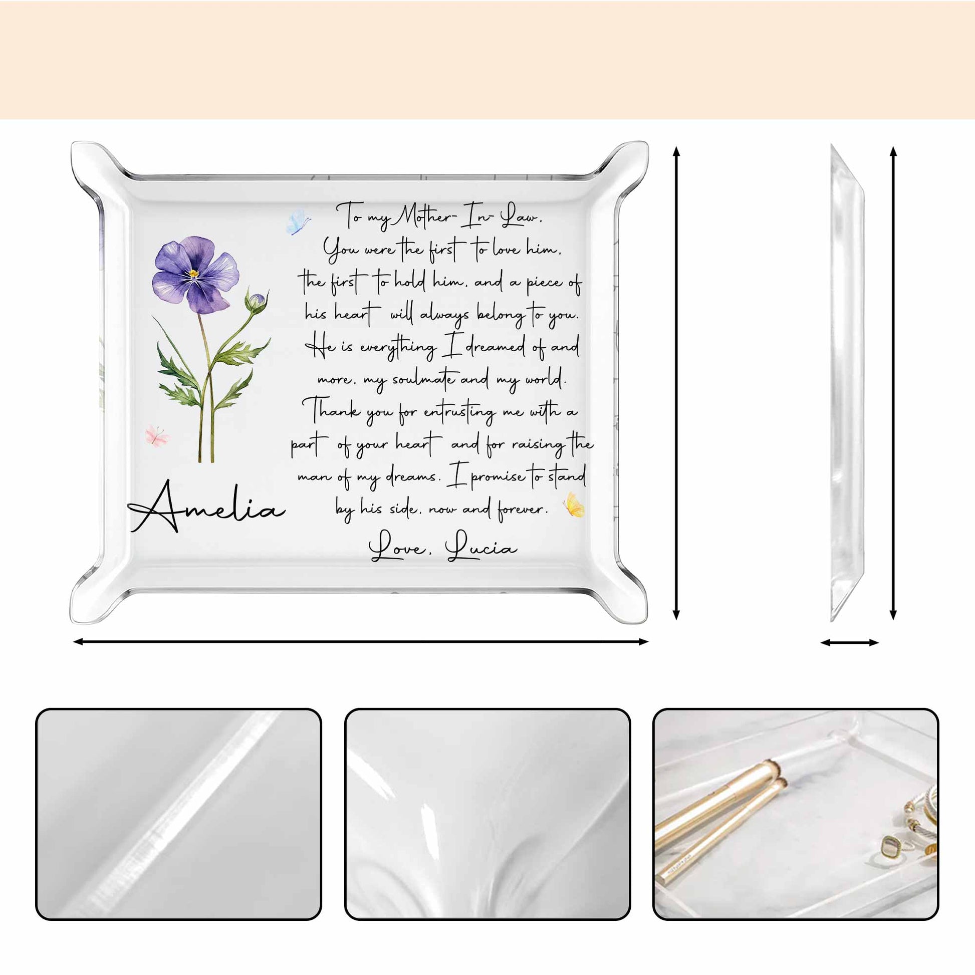 To My Mother In Law Purple Flower Heartfelt Poem