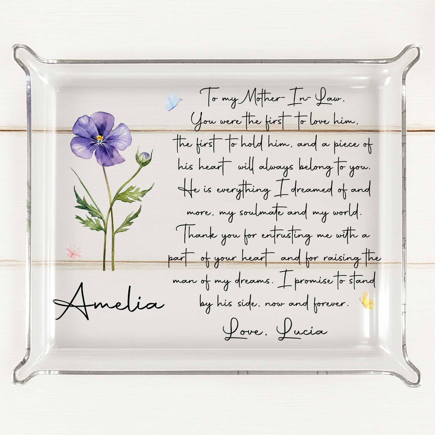 To My Mother In Law Purple Flower Heartfelt Poem