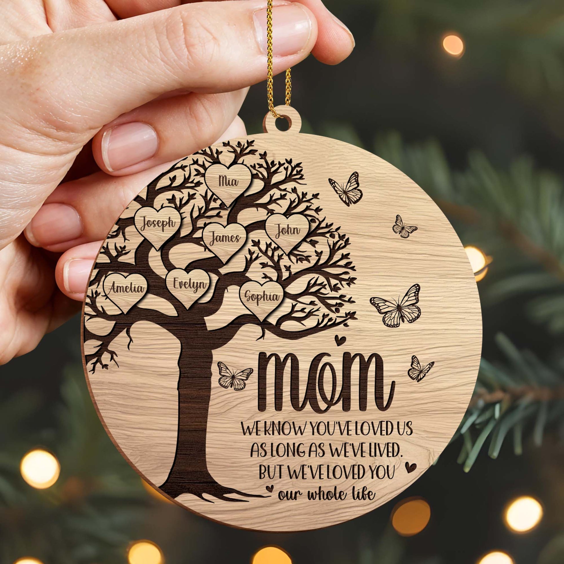Tree of Life With Butterflies, Loving Message For Mom