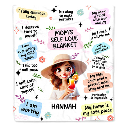Mom's Self Love Blanket With Positive Affirmations