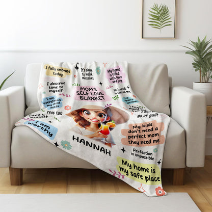 Mom's Self Love Blanket With Positive Affirmations
