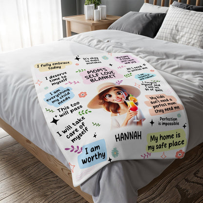 Mom's Self Love Blanket With Positive Affirmations