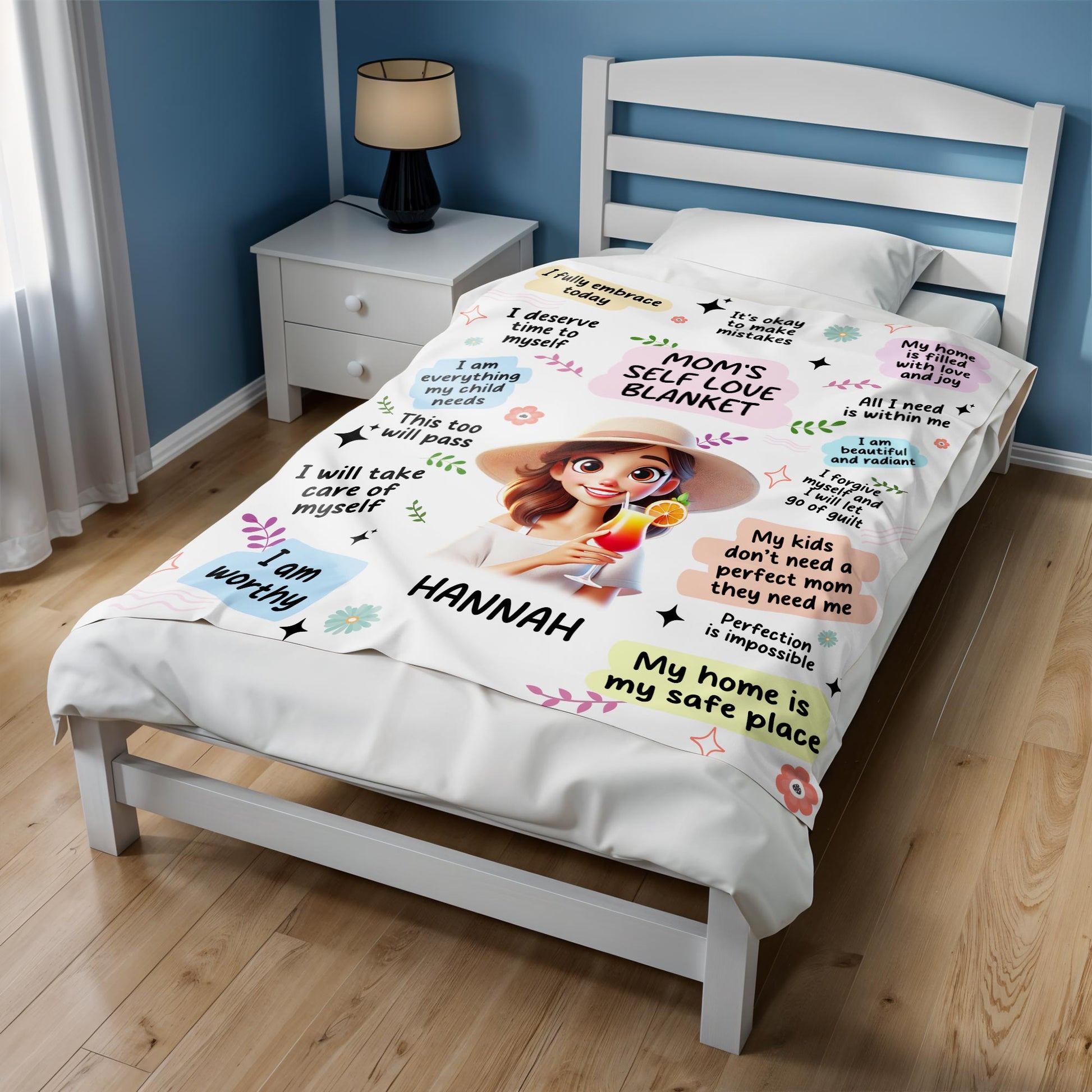 Mom's Self Love Blanket With Positive Affirmations
