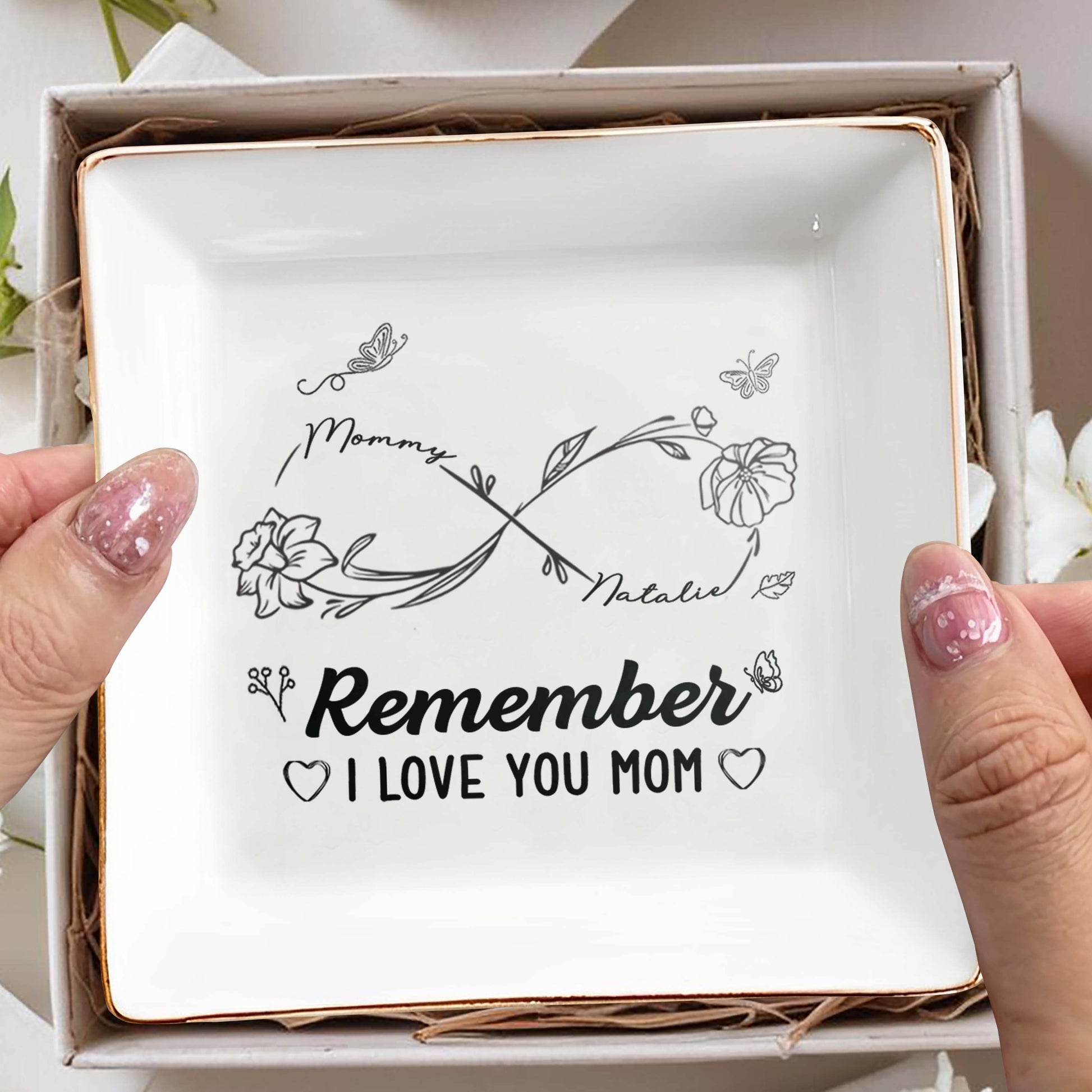 Remember I Love You Mom Floral and Butterfly Design