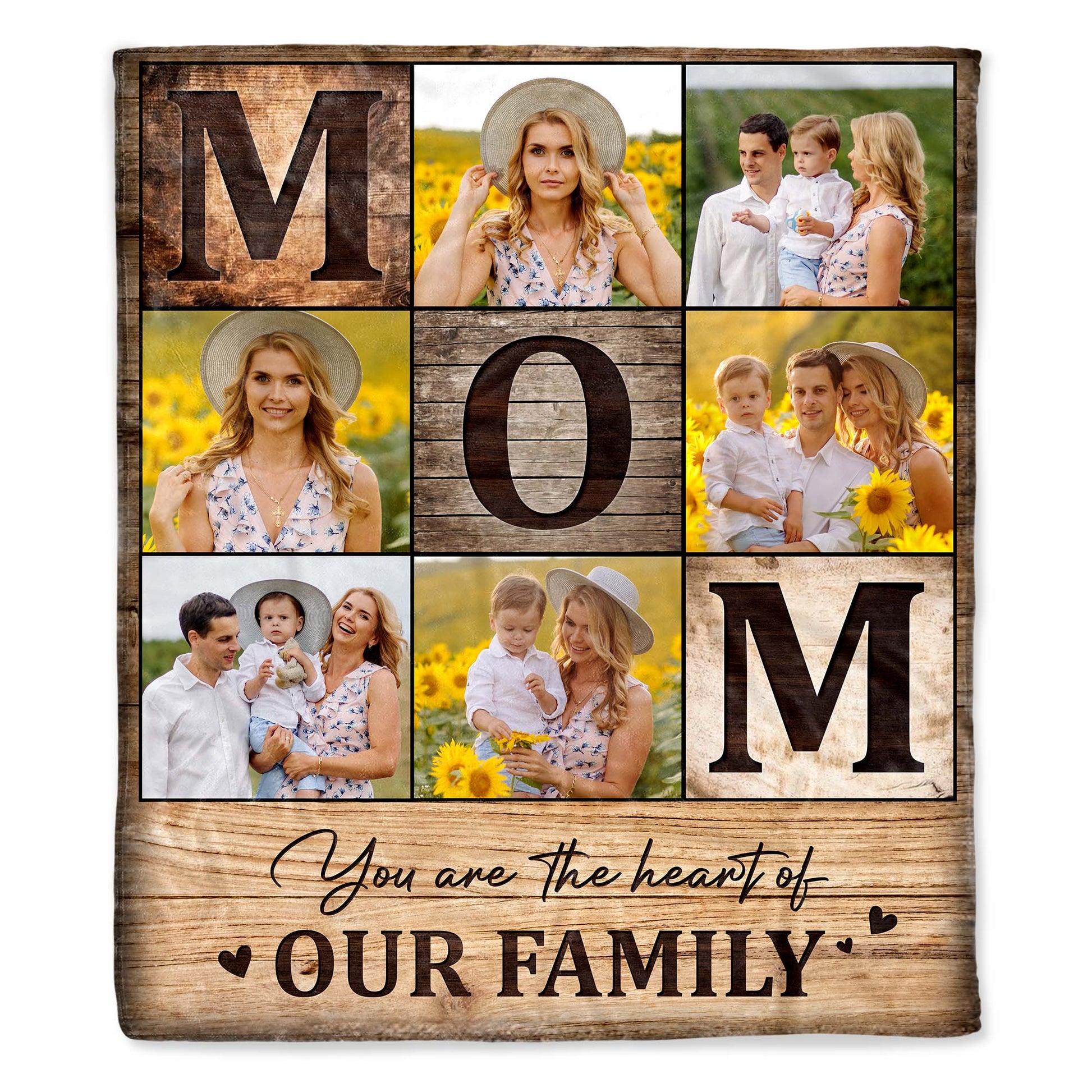 You Are The Heart Of Our Family With Sunflowers And Family Photos