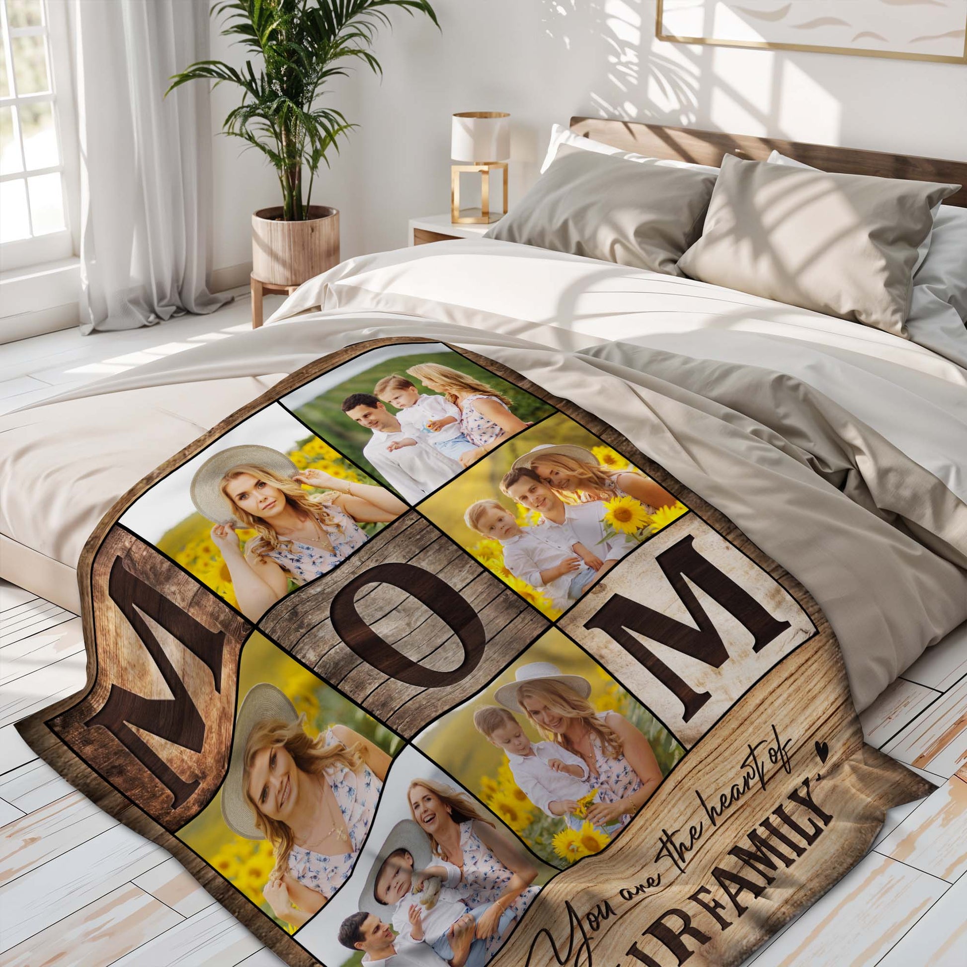 You Are The Heart Of Our Family With Sunflowers And Family Photos