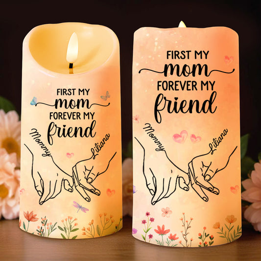 First My Mom Forever My Friend With Hands And Flowers