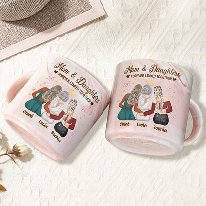 Mom & Daughters Forever Linked Together With Hearts and Stars