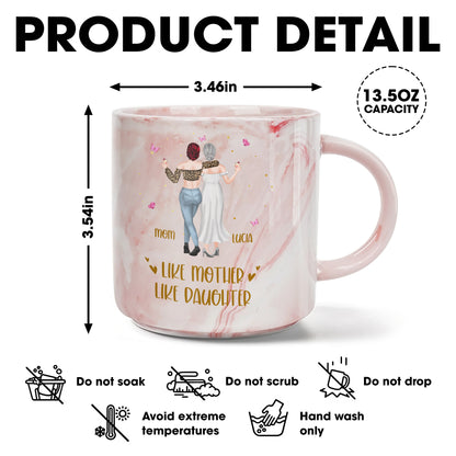 Sometimes You Forget You're Awesome Like Mother Like Daughter - Personalized Custom Pink Marble Mug - MOM045_PMAM