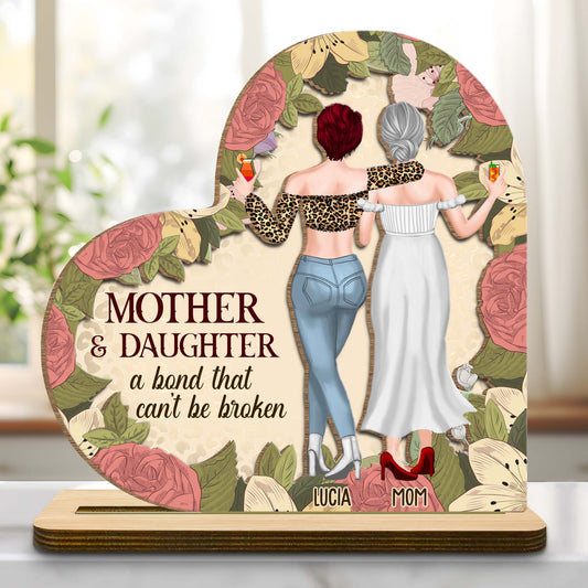 Mother & Daughter Bond With Roses And Wine Glasses