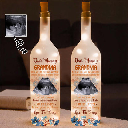 Dear Mommy Grandma, Ultrasound Image And Flowers