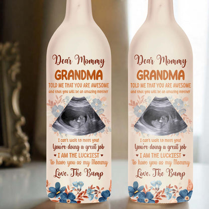 Dear Mommy Grandma, Ultrasound Image And Flowers