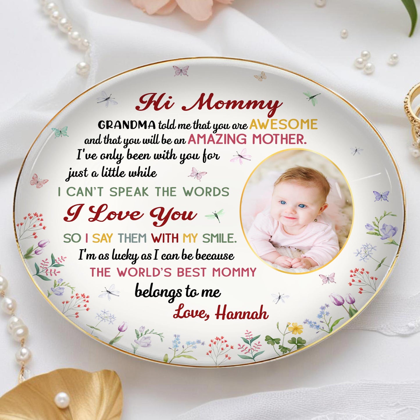 Hi Mommy, World's Best Mommy Belongs To Me, Baby and Flowers