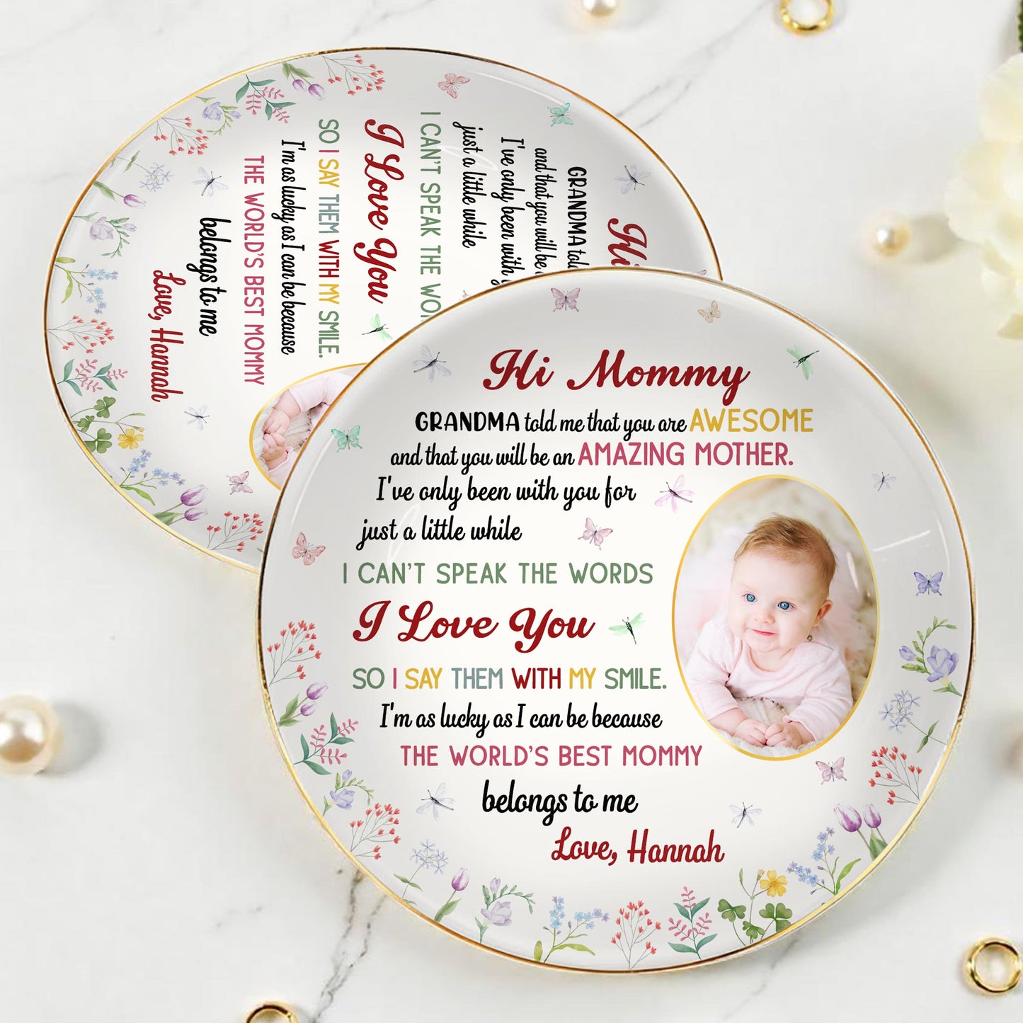 Hi Mommy, World's Best Mommy Belongs To Me, Baby and Flowers
