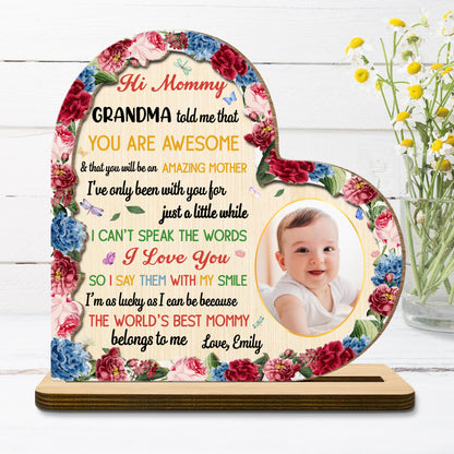 Hi Mommy, You Are Awesome, Flowers, Baby Photo