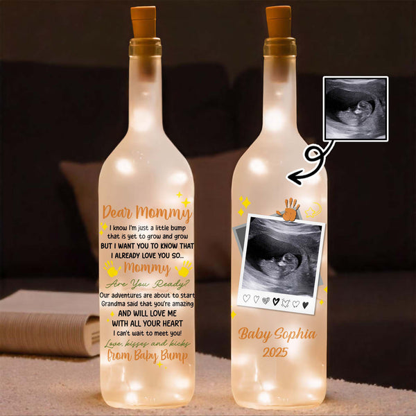 Dear Mommy, I Love You So, Ultrasound Image And Heart Symbols