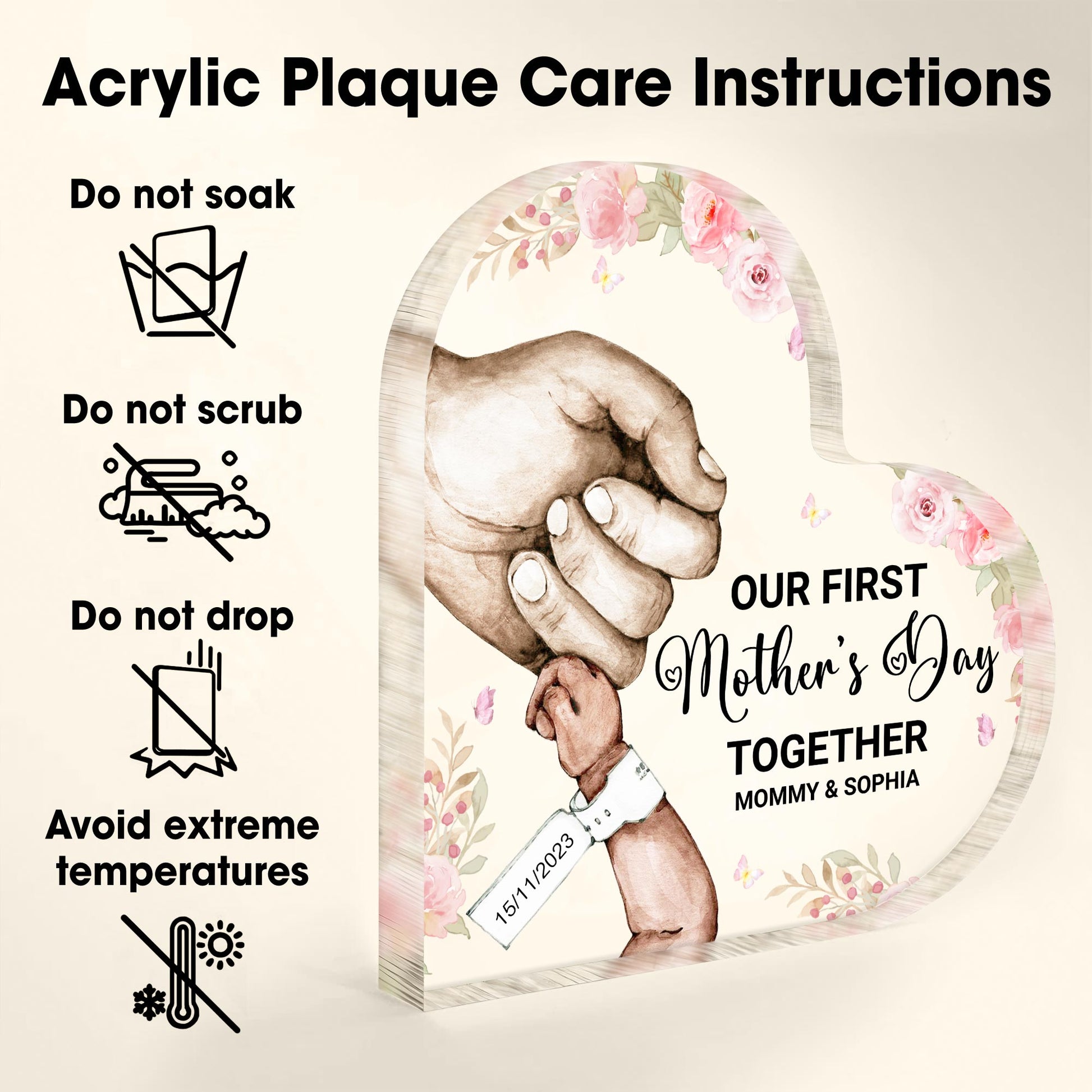 Our First Mother's Day Together, Grasping Hands and Flowers