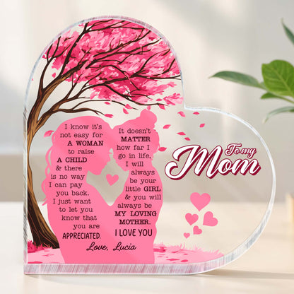 I Know It's Not Easy For A Woman To Raise A Child, Tree and Hearts Design