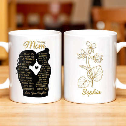 Célébrez l'élégance simple de la nature avec ce motif floral, fleur et plante - Tasse à café personnalisée - MOM066_MG