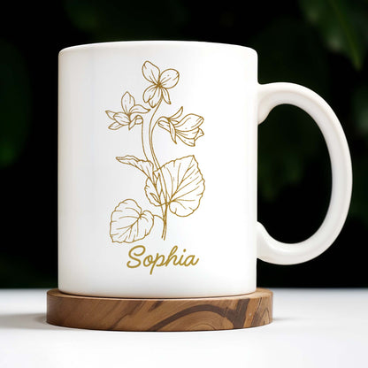 Célébrez l'élégance simple de la nature avec ce motif floral, fleur et plante - Tasse à café personnalisée - MOM066_MG