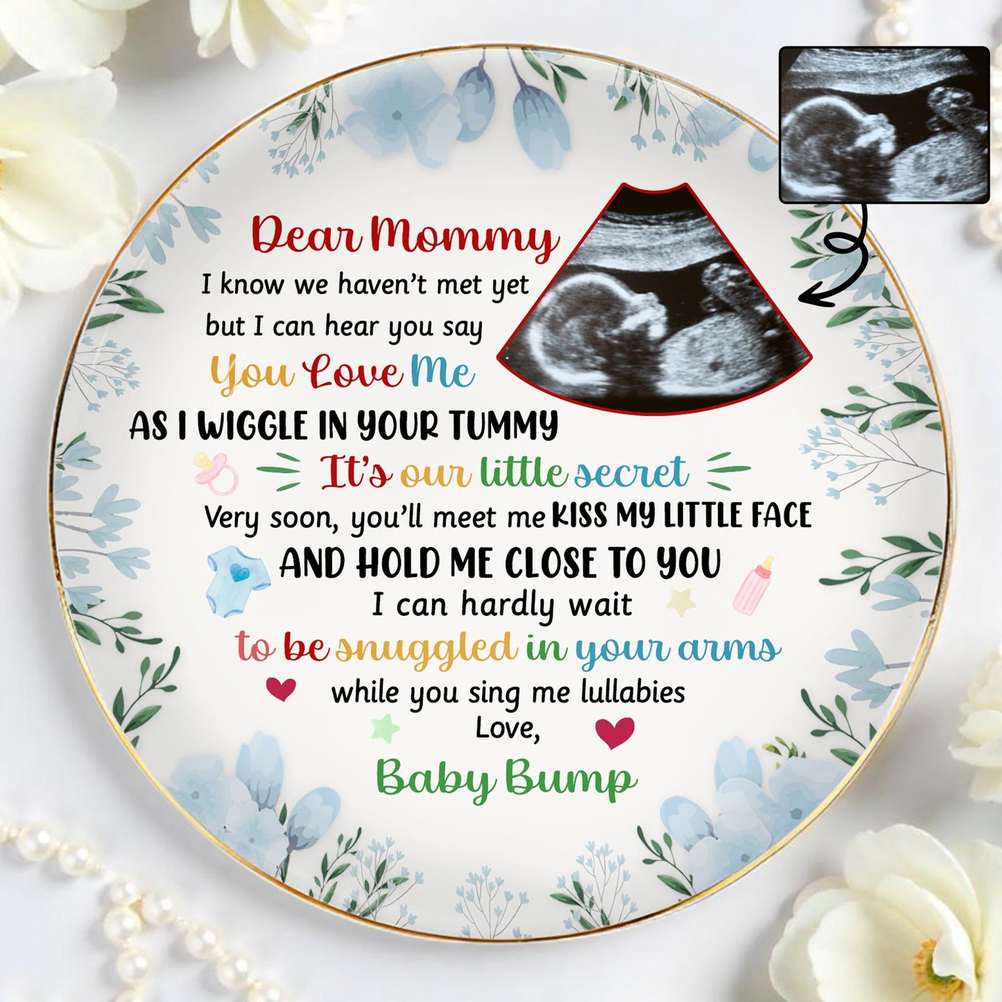 Dear Mommy, Ultrasound Image and Floral Design