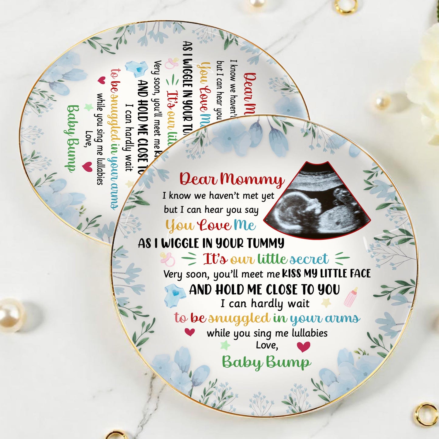 Dear Mommy, Ultrasound Image and Floral Design