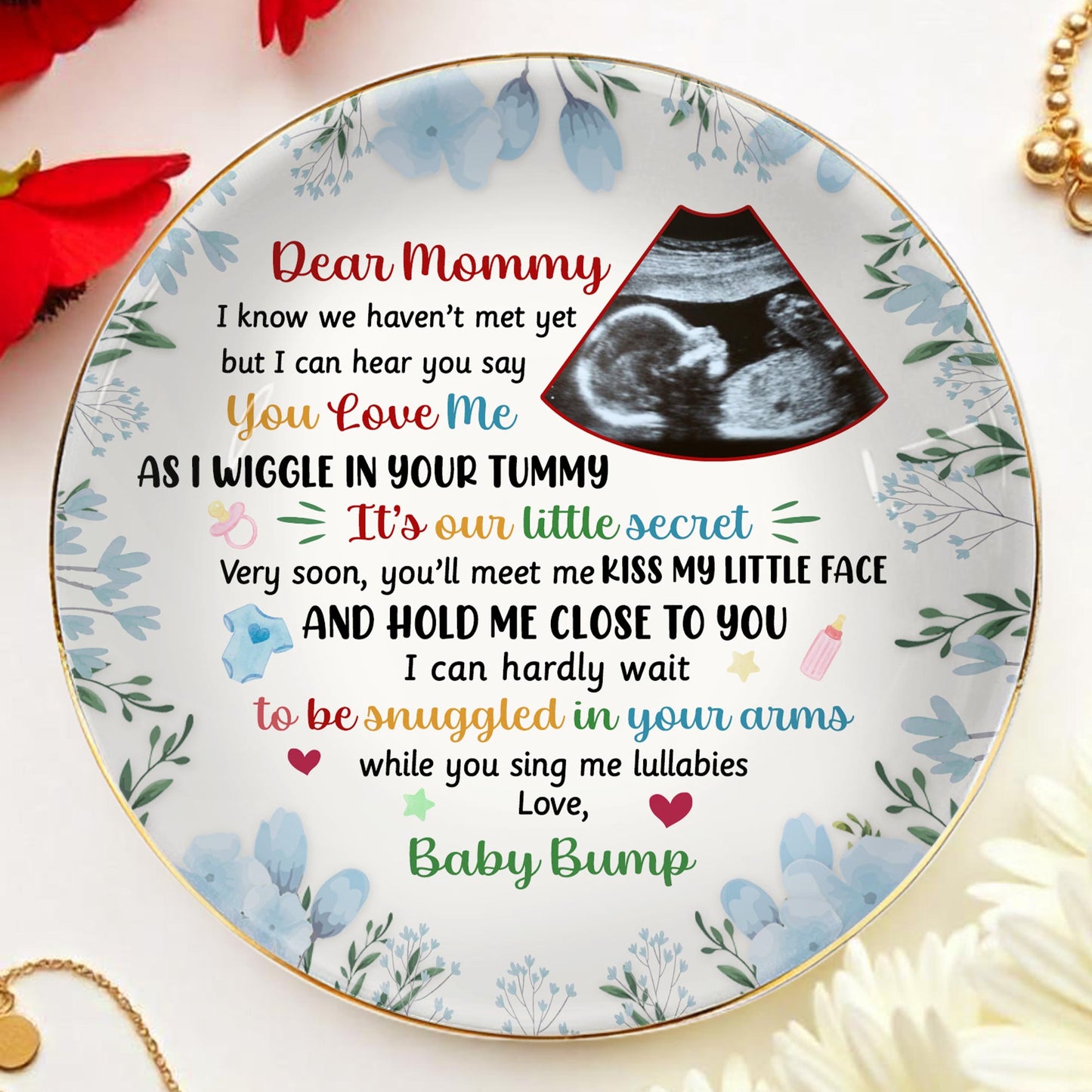 Dear Mommy, Ultrasound Image and Floral Design