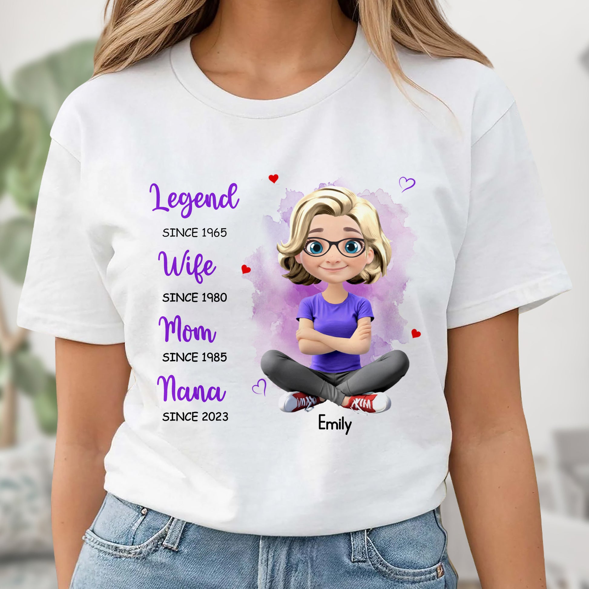 Legend Since 1965, Wife Since 1980, Mom Since 1985, Nana Since 2023, Cartoon Character