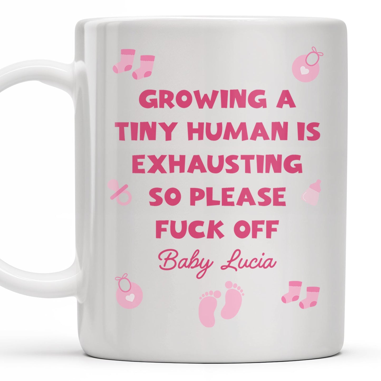 Growing A Tiny Human Is Exhausting So Please Eff Off, Baby Feet and Music Notes