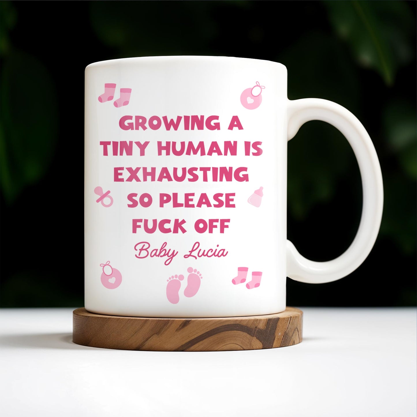 Growing A Tiny Human Is Exhausting So Please Eff Off, Baby Feet and Music Notes