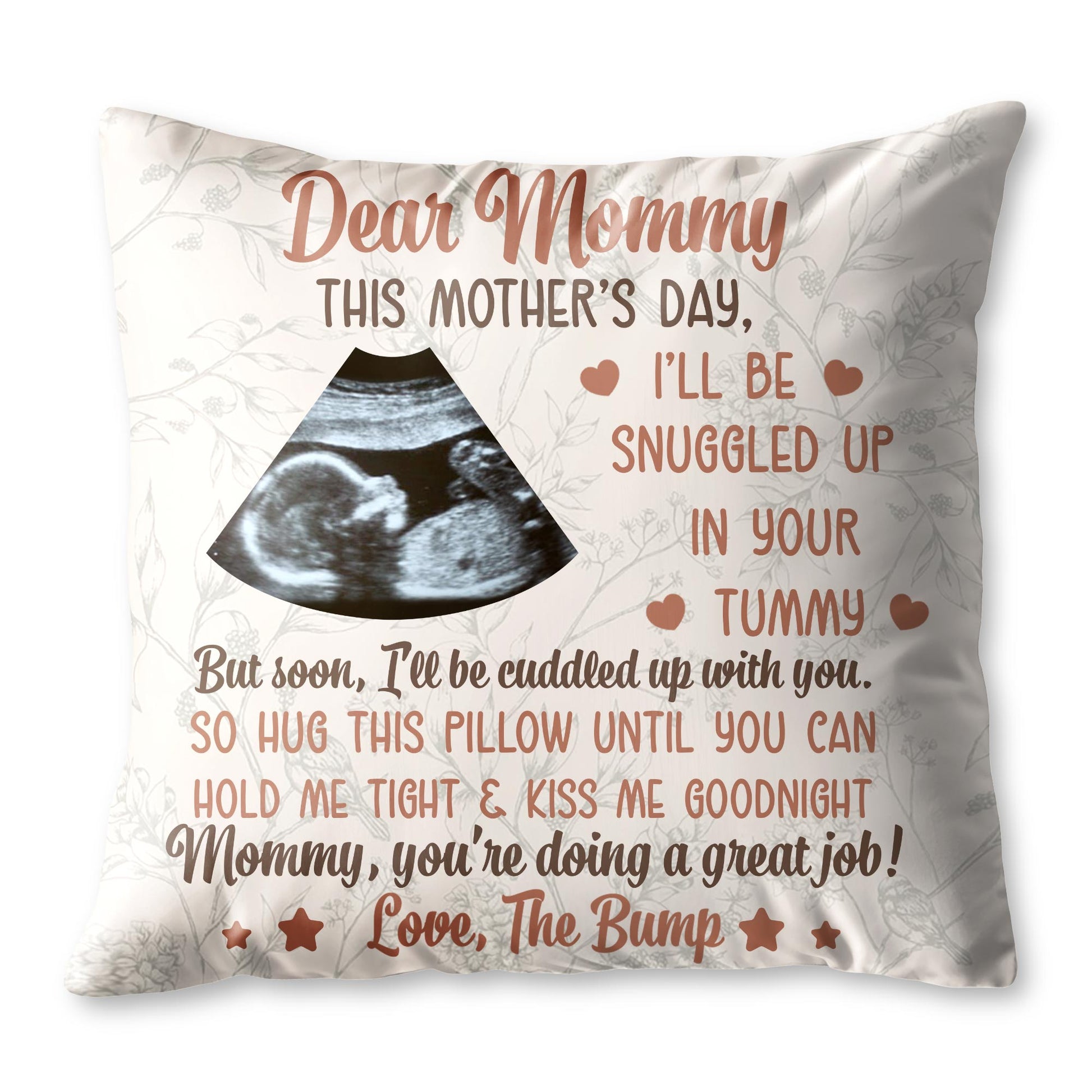 Dear Mommy, This Mother’s Day, I’ll Be Snuggled Up, Ultrasound Image and Hearts