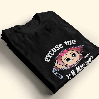 Excuse Me, Is It May Yet?, Cartoon Face and Zipper