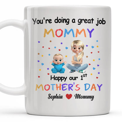 You're Doing a Great Job Mommy Happy Our 1st Mother's Day, Baby and Stars