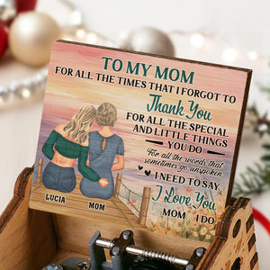 Para mi mamá, por todas las veces que olvidé agradecerte, madre e hija - Caja de música personalizada con la melodía 