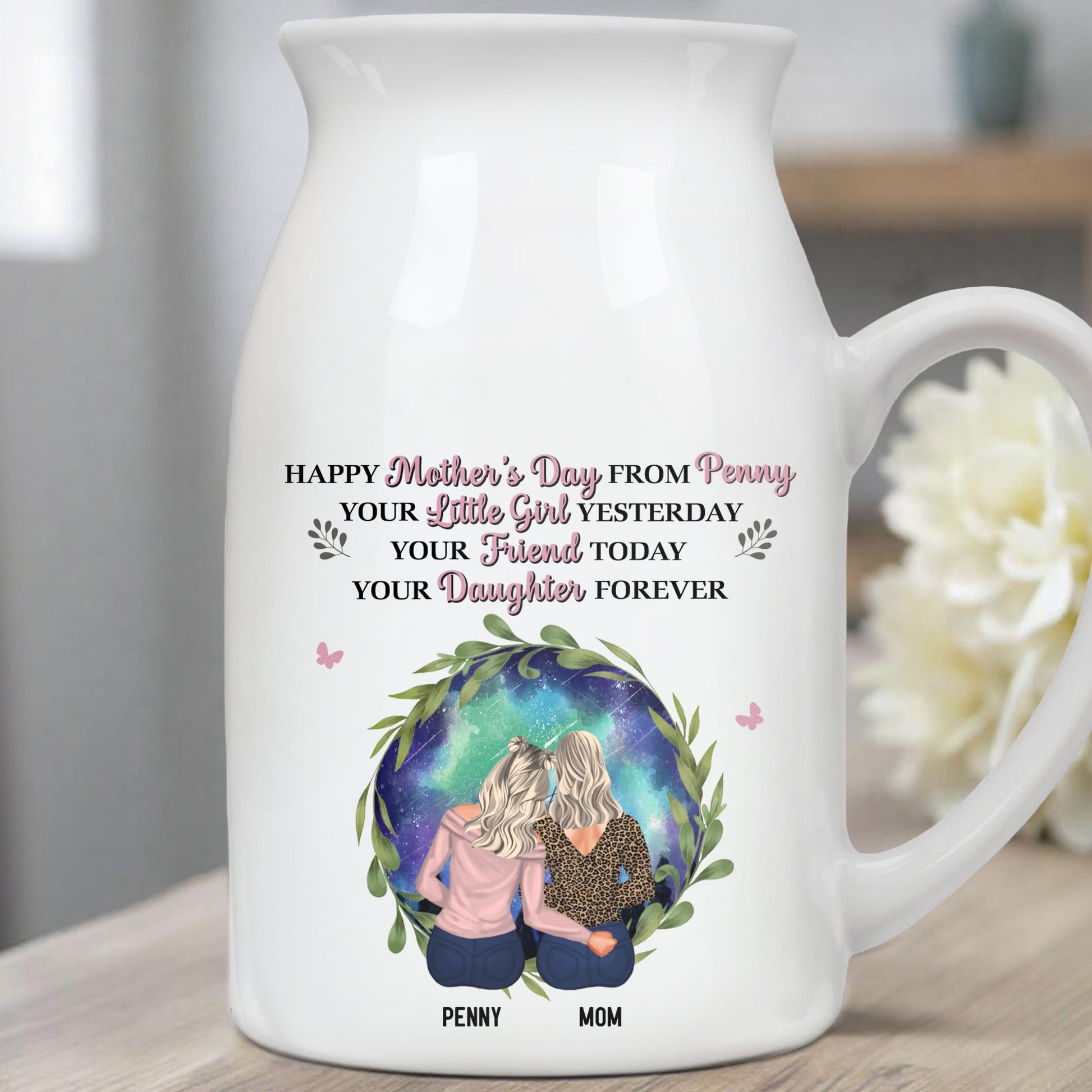 Happy Mother's Day From Penny, Your Little Girl Yesterday, Mother And Daughter, Floral Design