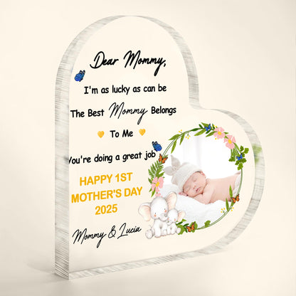 Dear Mommy, I'm As Lucky As Can Be The Best Mommy Belongs To Me, Flowers and Butterflies