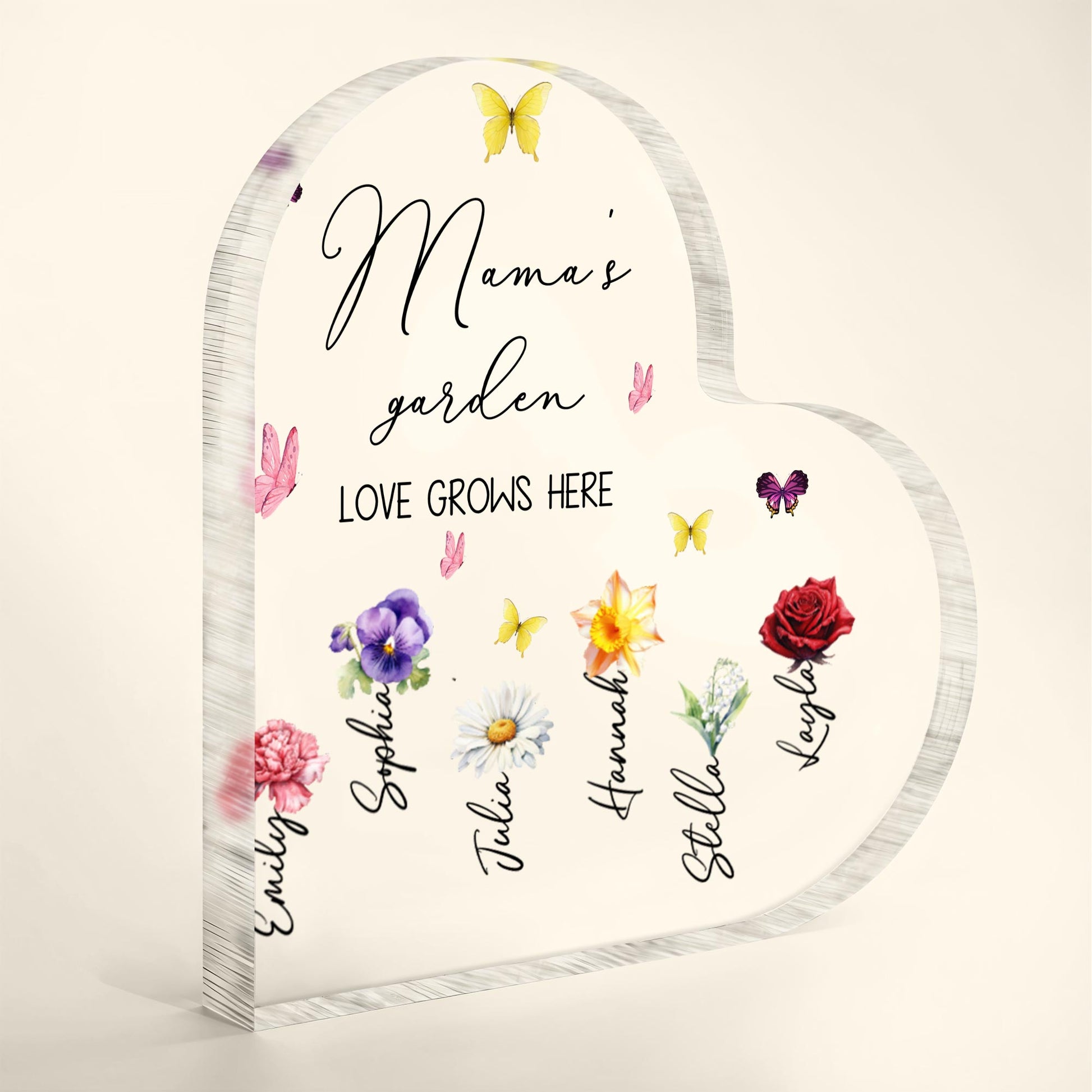 Mama's Garden Love Grows Here, Butterflies and Flowers