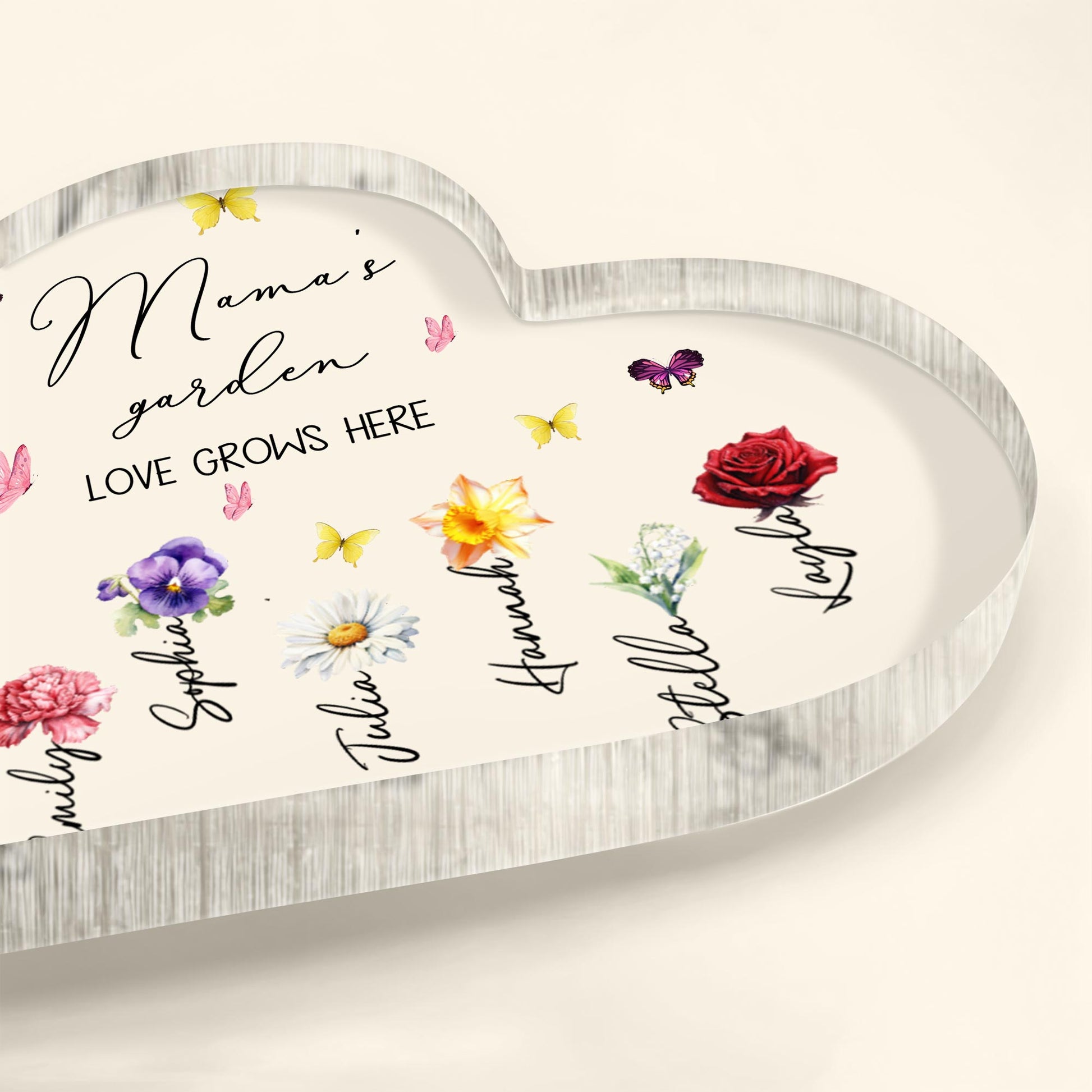 Mama's Garden Love Grows Here, Butterflies and Flowers