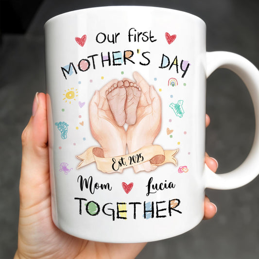 Our First Mother's Day, Mom and Lucia Together, Baby Feet and Hearts