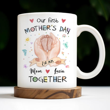 Our First Mother's Day, Mom and Lucia Together, Baby Feet and Hearts