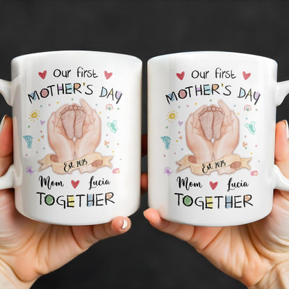 Our First Mother's Day, Mom and Lucia Together, Baby Feet and Hearts