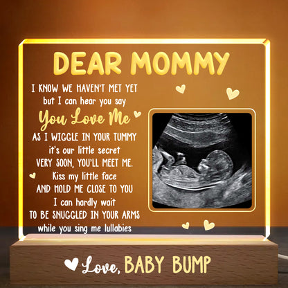 Dear Mommy, I Know We Haven't Met Yet, Ultrasound Image and Hearts