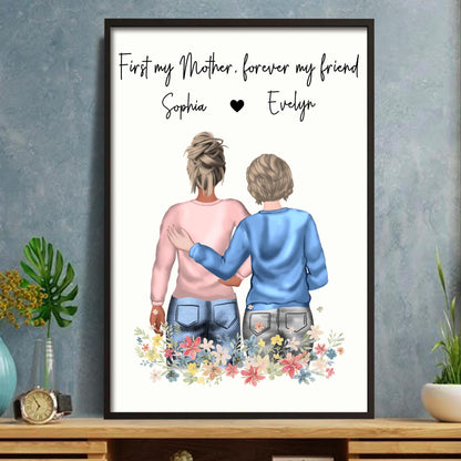 First My Mother Forever My Friend With Floral Design