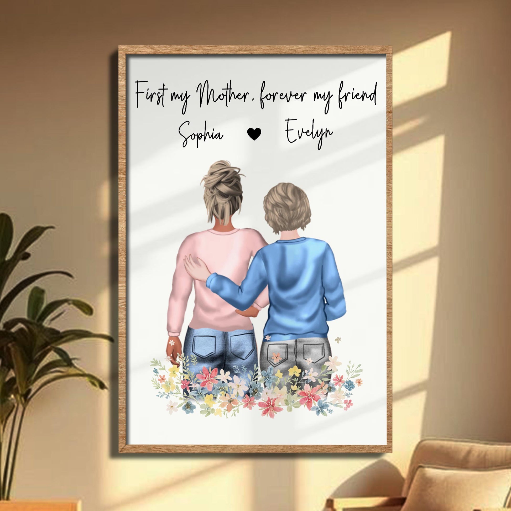 First My Mother Forever My Friend With Floral Design