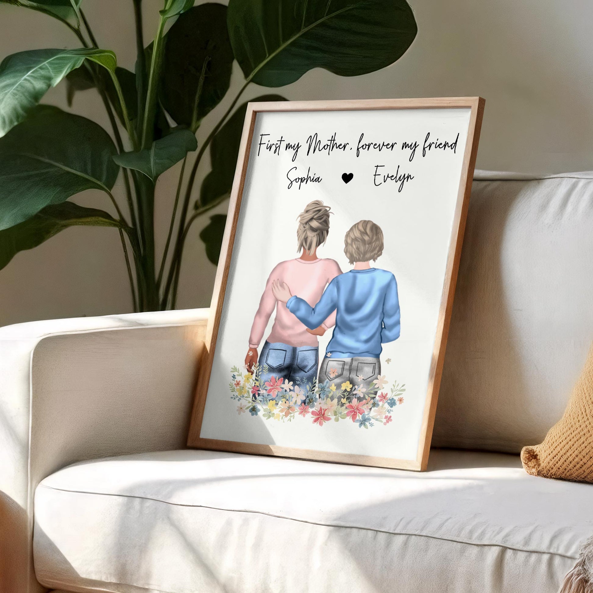 First My Mother Forever My Friend With Floral Design