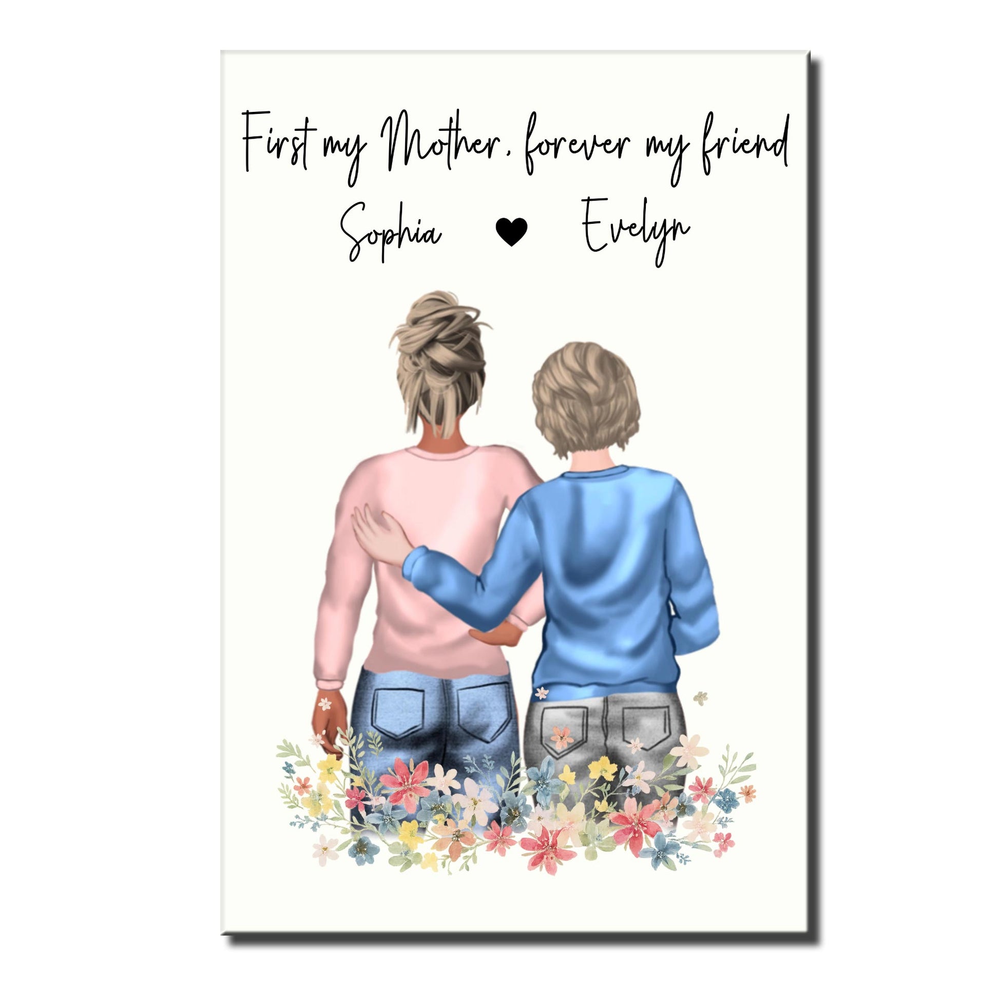 First My Mother Forever My Friend With Floral Design